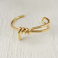 Classic Style Solid Color Copper Plating 18k Gold Plated Cuff Bracelets sku image 4