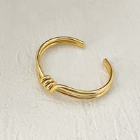 Classic Style Solid Color Copper Plating 18k Gold Plated Cuff Bracelets sku image 3