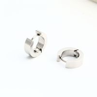 1 Pair Casual Simple Style Classic Style Round Plating 304 Stainless Steel Gold Plated Silver Plated Earrings sku image 1