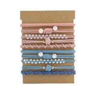Simple Style Knot Twist Imitation Pearl Cloth Paper Knitting Hair Tie main image 5
