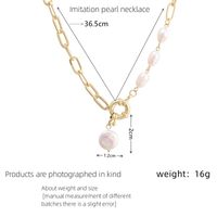 Wholesale Jewelry Simple Style Round Imitation Pearl Iron Copper Plating Pendant Necklace sku image 1