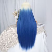 Femmes Doux Fête De Vacances Fiber Chimique Haute Température Fil Centre Parting Longue Droite Cheveux Perruques main image 3