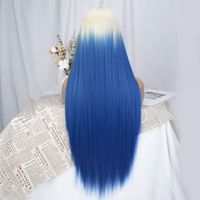 Women's Sweet Holiday Party Chemical Fiber High Temperature Wire Centre Parting Long Straight Hair Wigs main image 3