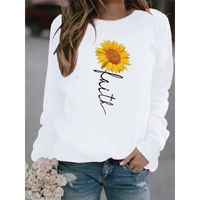 Women's Hoodie Long Sleeve Hoodies & Sweatshirts Printing Casual Sunflower Letter main image 1
