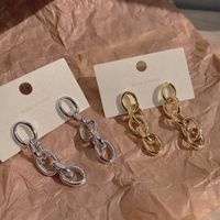 1 Pair Simple Style Solid Color Plating Alloy Gold Plated Silver Plated Earrings main image 3