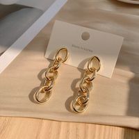 1 Pair Simple Style Solid Color Plating Alloy Gold Plated Silver Plated Earrings main image 4