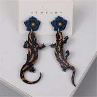 1 Pair Funny Gecko Patchwork Arylic Drop Earrings main image 2
