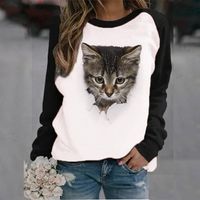 Women's Hoodie Long Sleeve Hoodies & Sweatshirts Printing Casual Cute Cat main image 4