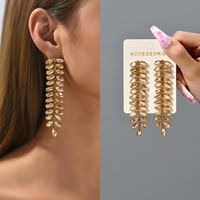 1 Pair Simple Style Leaf Rhinestone Inlay Artificial Gemstones Women's Earrings main image 5