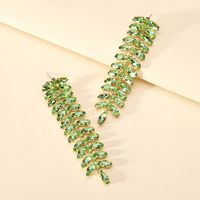 1 Pair Simple Style Leaf Rhinestone Inlay Artificial Gemstones Women's Earrings sku image 1