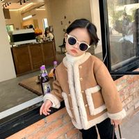 Casual Color Block Cotton Girls Outerwear main image 5