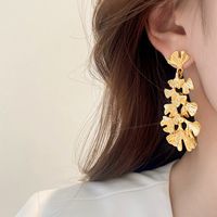1 Pair Vintage Style Leaves Plating Alloy Gold Plated Drop Earrings main image 4