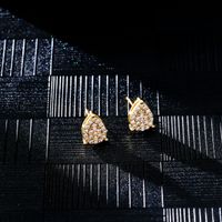 1 Pair Hip-Hop Cool Style Shiny Water Droplets Plating Inlay Copper Zircon Ear Studs main image 3