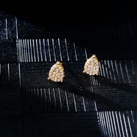 1 Pair Hip-Hop Cool Style Shiny Water Droplets Plating Inlay Copper Zircon Ear Studs main image 4