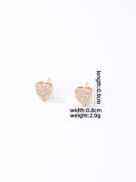 1 Pair Hip-Hop Cool Style Shiny Heart Shape Plating Inlay Copper Zircon Ear Studs sku image 1