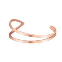 Simple Style Solid Color Stainless Steel Plating Rose Gold Plated Bangle main image 5