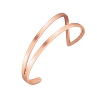 Simple Style Solid Color Stainless Steel Plating Rose Gold Plated Bangle sku image 1