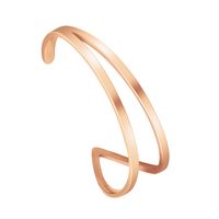 Simple Style Solid Color Stainless Steel Plating Rose Gold Plated Bangle main image 6