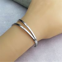Simple Style Solid Color Stainless Steel Plating Rose Gold Plated Bangle main image 1