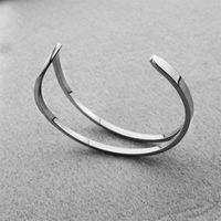 Simple Style Solid Color Stainless Steel Plating Rose Gold Plated Bangle main image 8