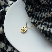 Simple Style Sun Stainless Steel Rhinestones Pendant Necklace In Bulk main image 4