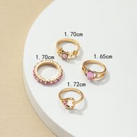 Lady French Style Round Alloy Plating Inlay Artificial Rhinestones 14k Gold Plated Women's Rings main image 5