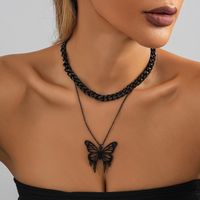 Stainless Steel Streetwear Layered Plating Butterfly Layered Necklaces main image 1