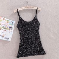 Women's Camisole Tank Tops Sequins Simple Style Solid Color main image 6