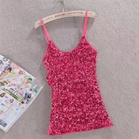 Women's Camisole Tank Tops Sequins Simple Style Solid Color main image 4