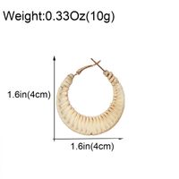 1 Pair Vacation Roman Style Round Frill Hollow Out Straw Earrings main image 3
