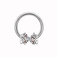 Hawaiian Sun Butterfly Stainless Steel Copper Plating Hollow Out Inlay Rhinestones Zircon White Gold Plated Gold Plated Chest Ring main image 4