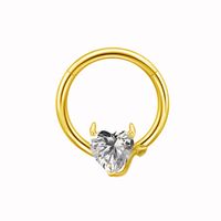 Hawaiian Sun Butterfly Stainless Steel Copper Plating Hollow Out Inlay Rhinestones Zircon White Gold Plated Gold Plated Chest Ring main image 5