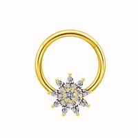 Hawaiian Sun Butterfly Stainless Steel Copper Plating Hollow Out Inlay Rhinestones Zircon White Gold Plated Gold Plated Chest Ring main image 6