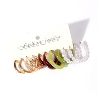 1 Set Modern Style Solid Color Arylic Imitation Pearl Alloy Earrings main image 5