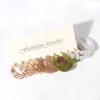 1 Set Modern Style Solid Color Arylic Imitation Pearl Alloy Earrings main image 4