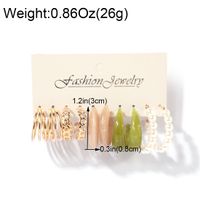 1 Set Modern Style Solid Color Arylic Imitation Pearl Alloy Earrings main image 3