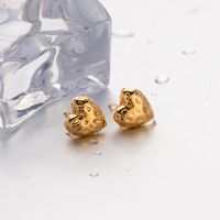 1 Pair Ig Style Heart Shape Plating Stainless Steel 18k Gold Plated Ear Studs main image 1