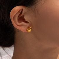 1 Pair Ig Style Heart Shape Plating Stainless Steel 18k Gold Plated Ear Studs main image 2