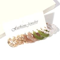 1 Set Modern Style Solid Color Arylic Imitation Pearl Alloy Earrings sku image 2
