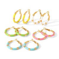 1 Pair Modern Style Color Block Polishing Epoxy Plating 304 Stainless Steel Earrings main image 5