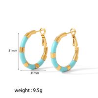 1 Pair Modern Style Color Block Polishing Epoxy Plating 304 Stainless Steel Earrings main image 4