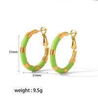 1 Pair Modern Style Color Block Polishing Epoxy Plating 304 Stainless Steel Earrings main image 3