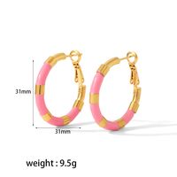 1 Pair Modern Style Color Block Polishing Epoxy Plating 304 Stainless Steel Earrings main image 2
