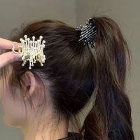 Sweet Stripe Metal Plating Inlay Artificial Pearls Rhinestones Hair Claws main image 5