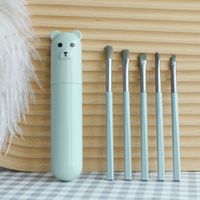 Cute Arylic Artificial Fiber Aluminum Tube Makeup Brushes 5 Pieces Set sku image 4