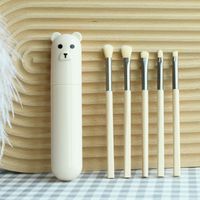 Cute Arylic Artificial Fiber Aluminum Tube Makeup Brushes 5 Pieces Set sku image 6