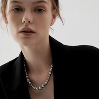 Streetwear Pearl Titanium Steel Necklace In Bulk main image 1