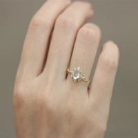 Simple Style Oval Copper Plating Inlay Opal Open Rings main image 5