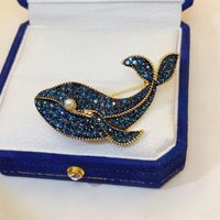 Elegant Animal Copper Inlay Artificial Pearls Artificial Diamond Unisex Brooches main image 4