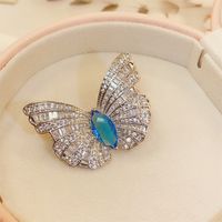 Elegant Animal Insect Butterfly Copper Inlay Artificial Gemstones Women's Brooches main image 5